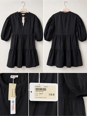 NWT Sundry for Evereve “The Anywhere Dress” — Black